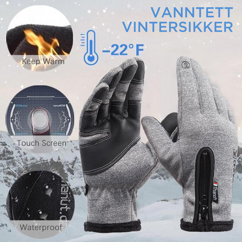 Unisex vintervarme vanntette berøringsskjermhansker