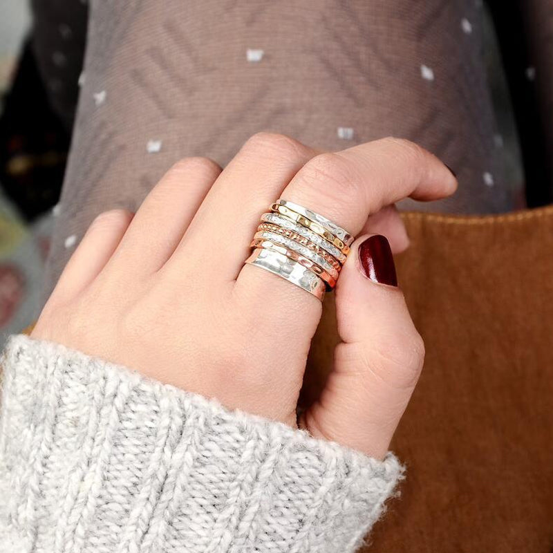 Bohemian Meditation Wide Band Spinner Ring