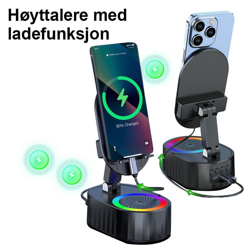5-i-1 trådløs høyttaler med Bluetooth og justerbart stativ