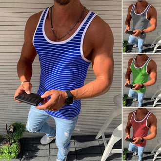 Stripete uformelt vest for menn