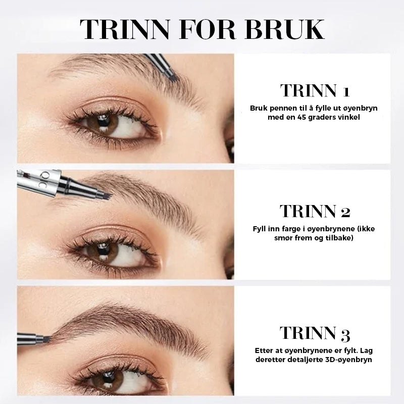 3D vanntett Microblading øyenbrynspenn