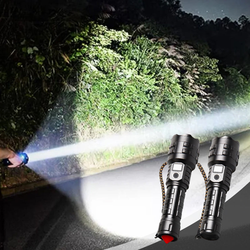 Oppladbar taktisk laserlommelykt med høy lumen