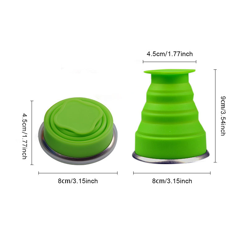 Saker Silikon Folding Camping Cup med lokk