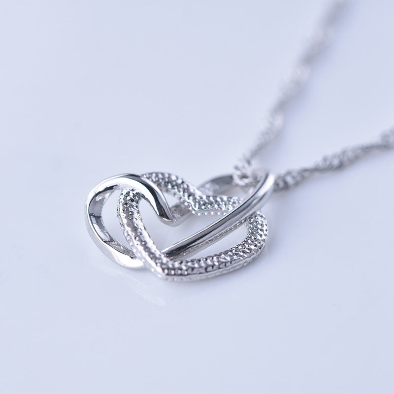 Frosted Double Heart Halskjede