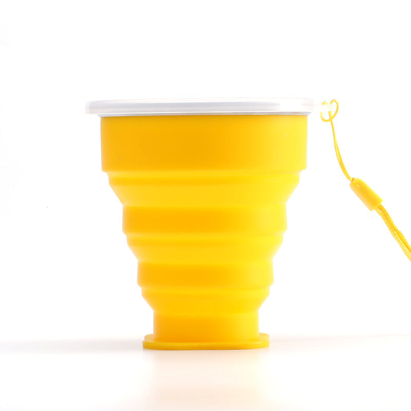 Saker Silikon Folding Camping Cup med lokk