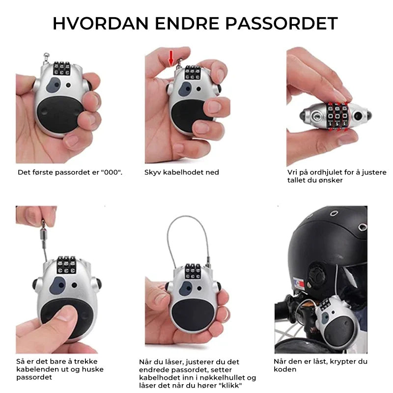 Tyverisikring teleskopisk wirelås