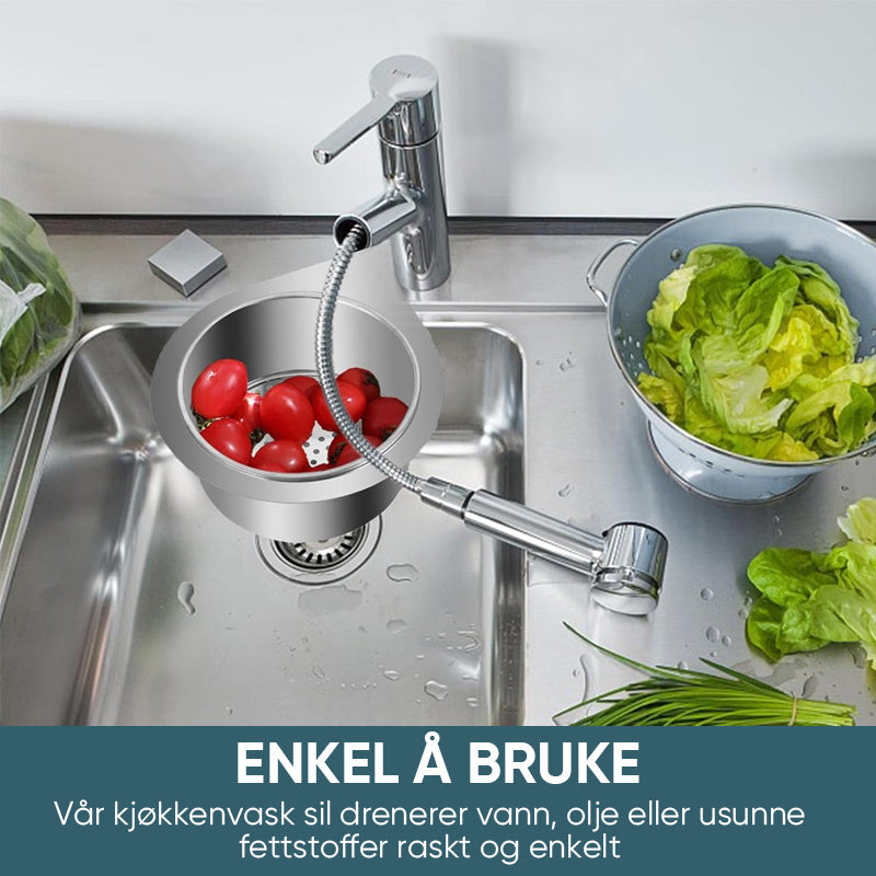 Rustfritt Stål Swan Sink Strainer Basket
