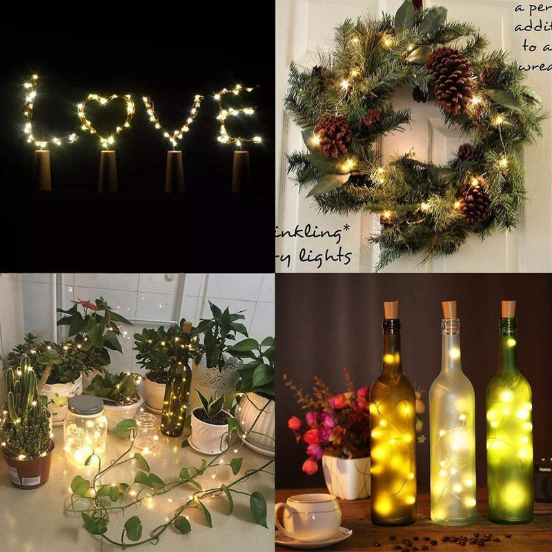 LED-flaskelys med kork som nattlys DIY-deko-gave