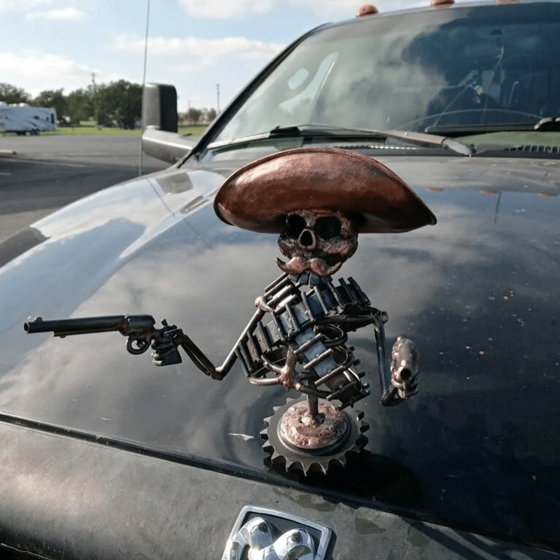 Cowboy Skull Gunslinger Hette Ornament