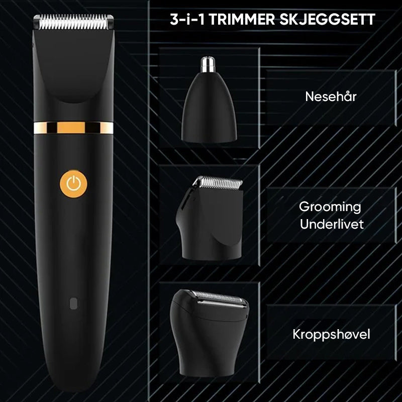 3-i-1 Elektrisk Kroppshårstrimmer