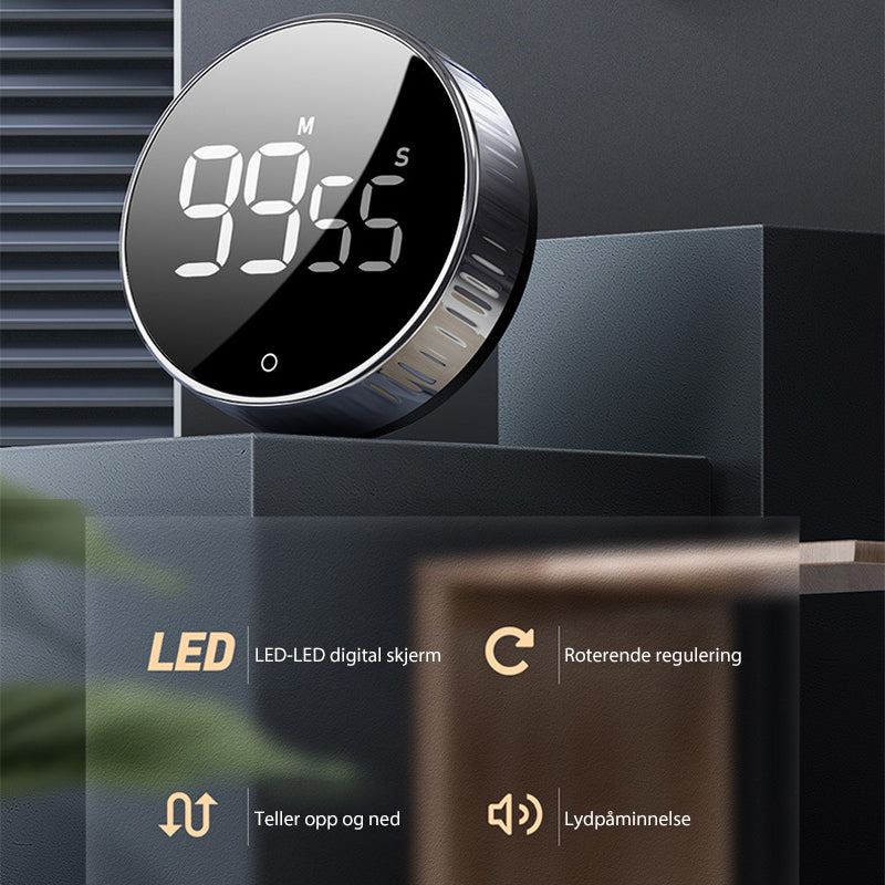 Multifunksjonell magnetisk digital timer