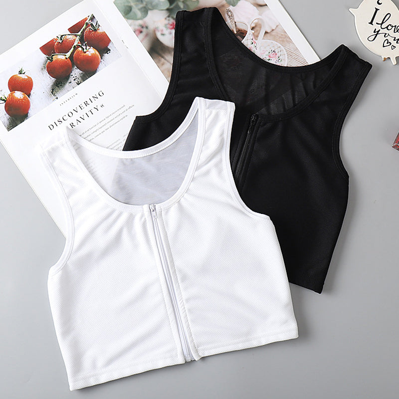 Tynn frontglidelås bustier tank top