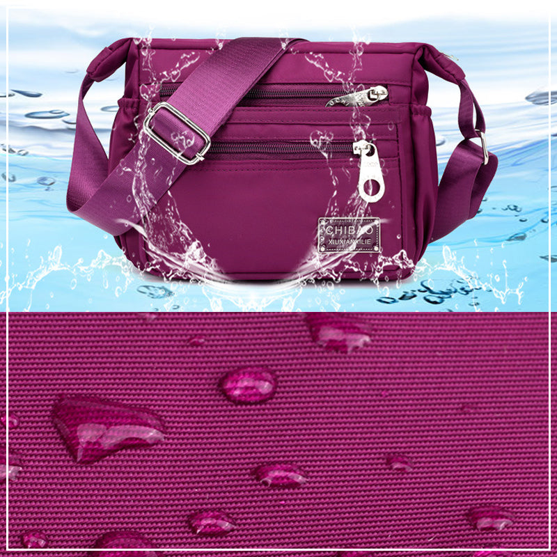 Crossbody-veske i flerlags nylon for kvinner
