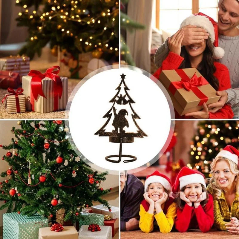 Juletreformet lysestake i jern