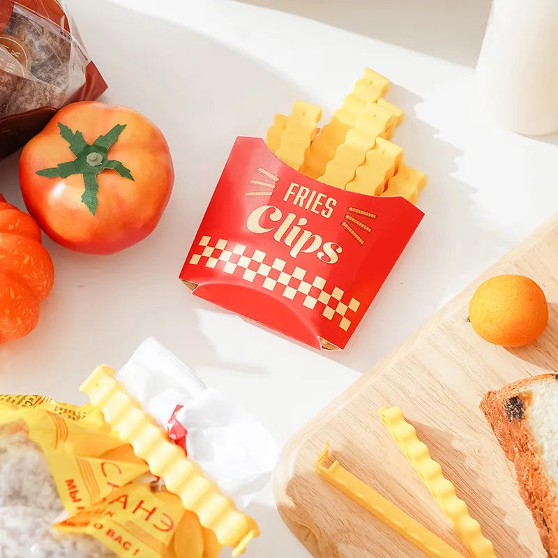 Morsomme magnetiske matklipp med pommes frites