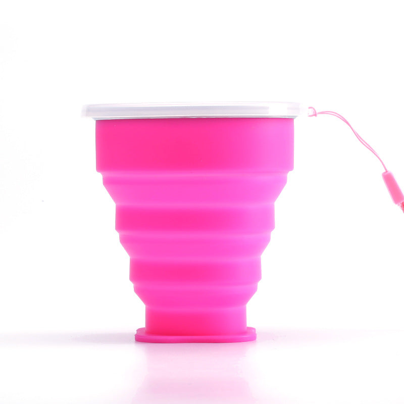 Saker Silikon Folding Camping Cup med lokk