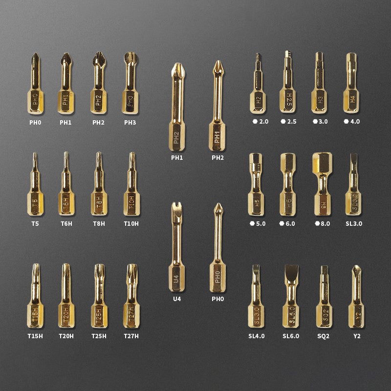 Skralleskrutrekkersett med multi-type bits