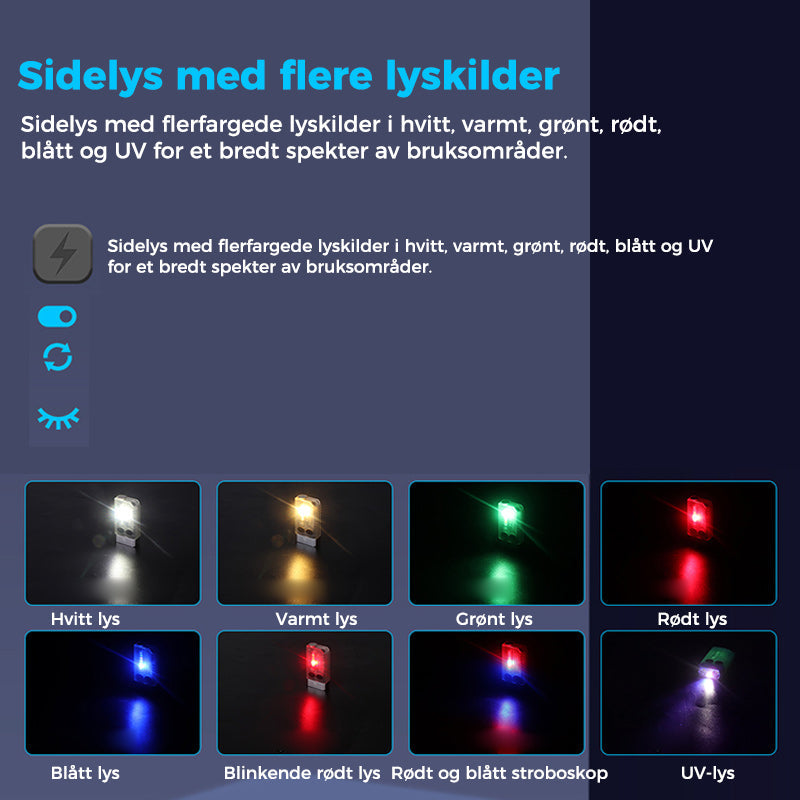Liten og kraftig EDC-lommelykt med rødt UV-blått lys