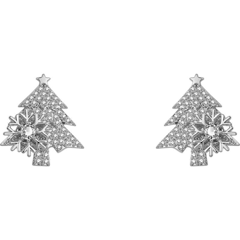 Roterende øreringer med juletre-design
