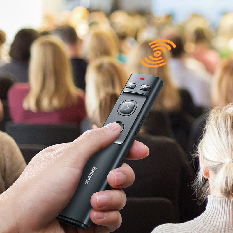 Trådløs presentasjonsfjernkontroll med laserpeker