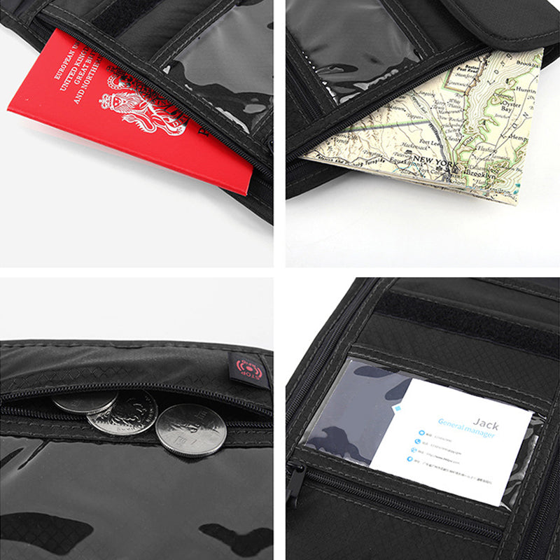 RFID-Blokkerende Vanntett Reisedokumentpungt