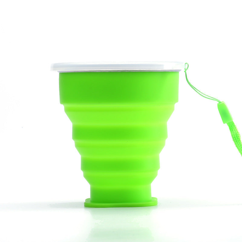 Saker Silikon Folding Camping Cup med lokk