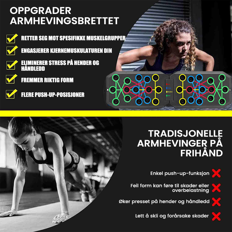 Sammenleggbart push up-brett