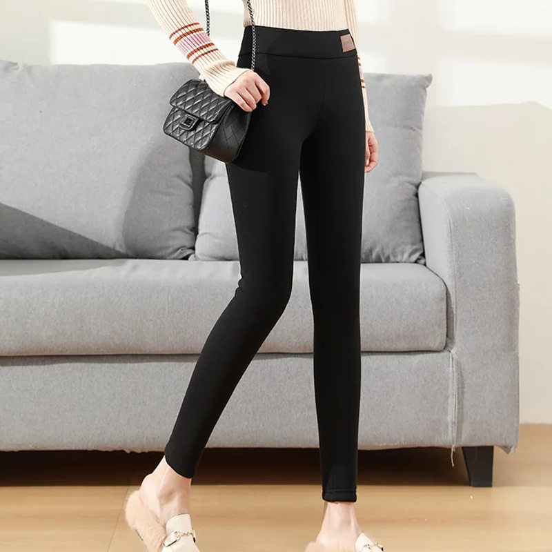 Kvinners varme fleece-fôrede leggings