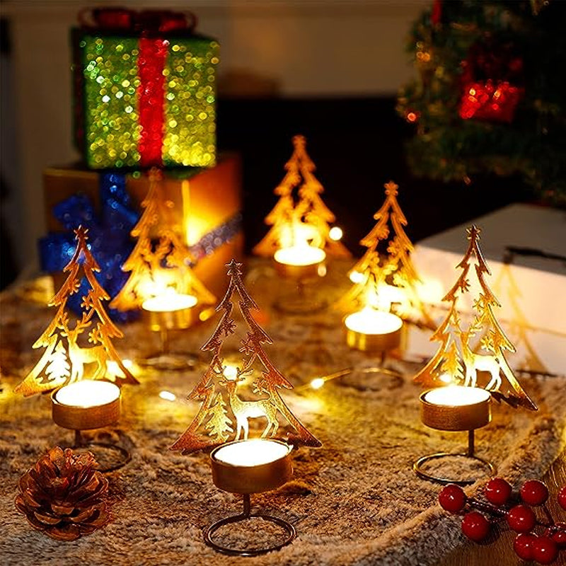 Juletreformet lysestake i jern