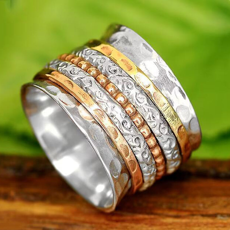 Bohemian Meditation Wide Band Spinner Ring