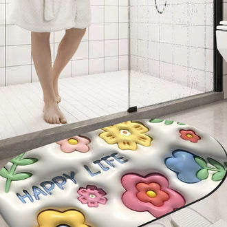 3D absorberende silikon gjørme gulvmatte på badet