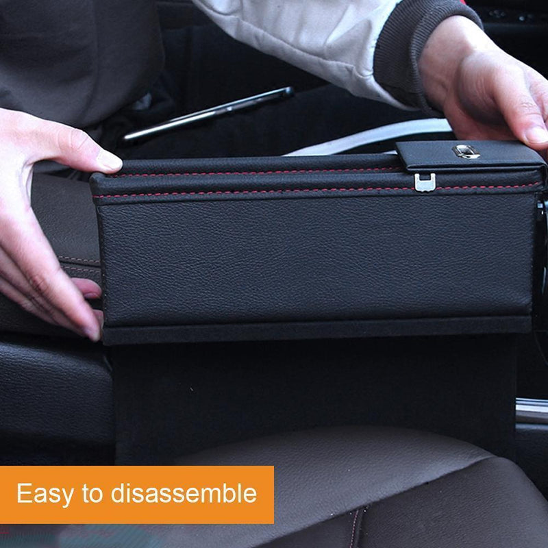 Multifunctional Car Seat Leather Storage Box