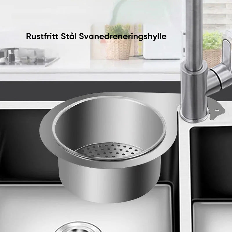 Rustfritt Stål Swan Sink Strainer Basket