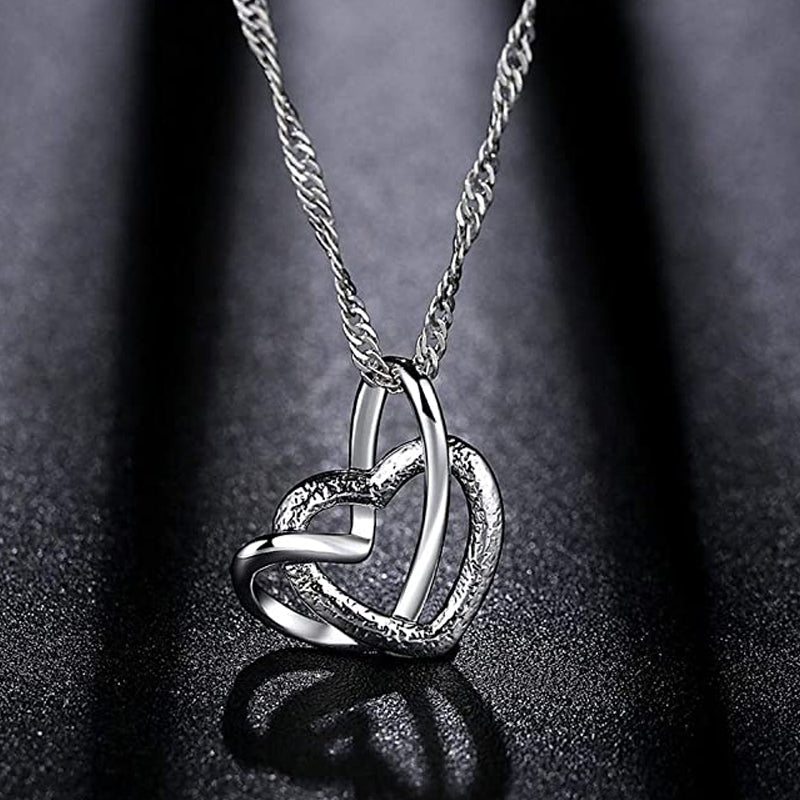 Frosted Double Heart Halskjede