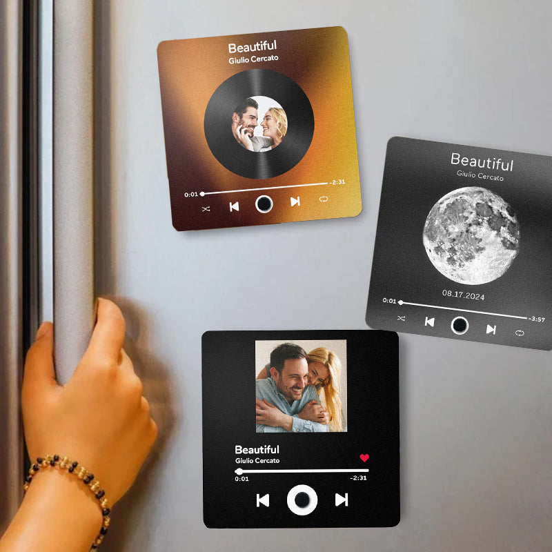 Album Kjøleskapsklistremerker – Musikk- og fotodekorativ ramme for par