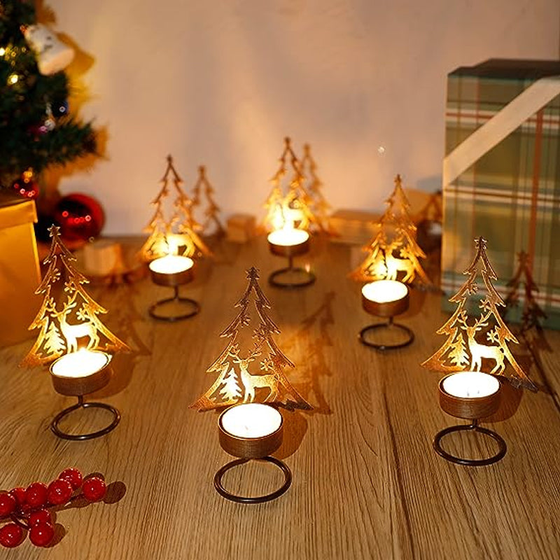 Juletreformet lysestake i jern