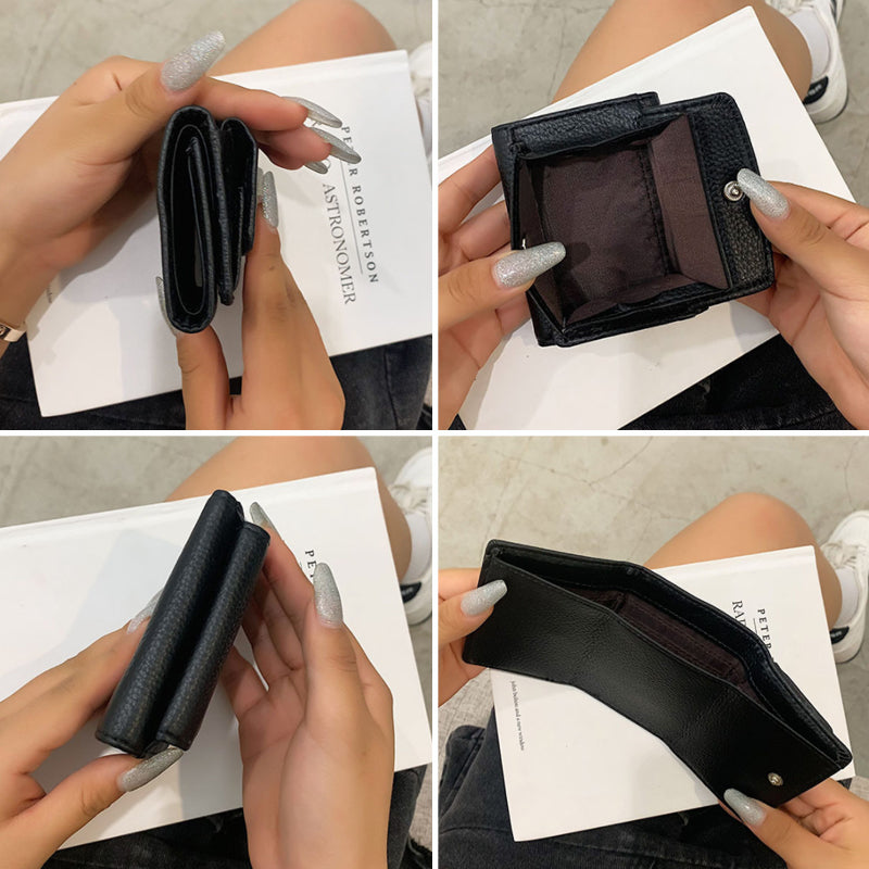 Ny RFID sammenleggbar lommebok i mykt skinn