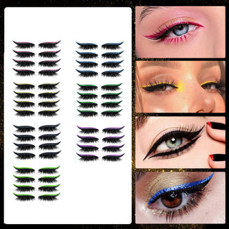 Gjenbrukbare eyeliner og øyenvippeklistremerker (4 par)