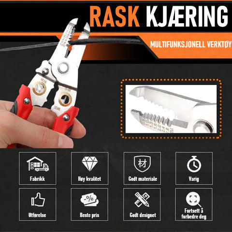 Multifunksjonell wire splitting tang