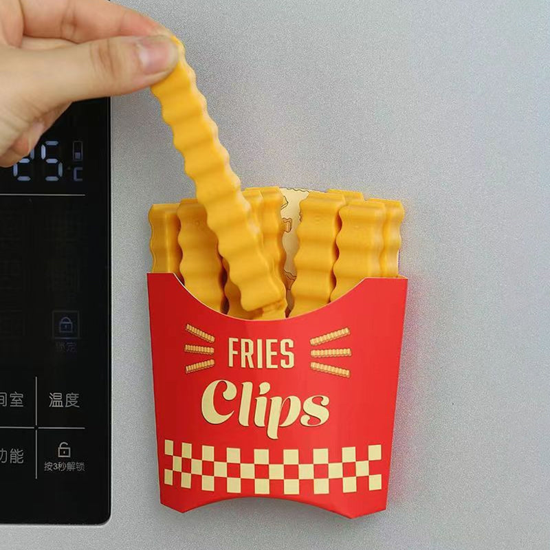 Morsomme magnetiske matklipp med pommes frites