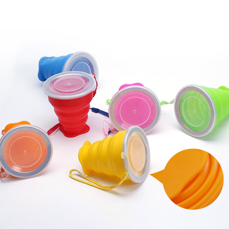 Saker Silikon Folding Camping Cup med lokk
