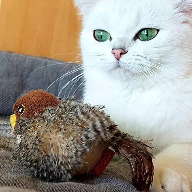 Simulert kvitrende fugl for katter