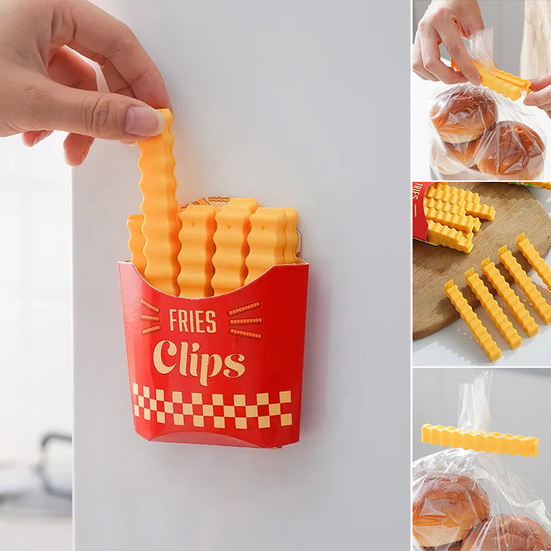 Morsomme magnetiske matklipp med pommes frites