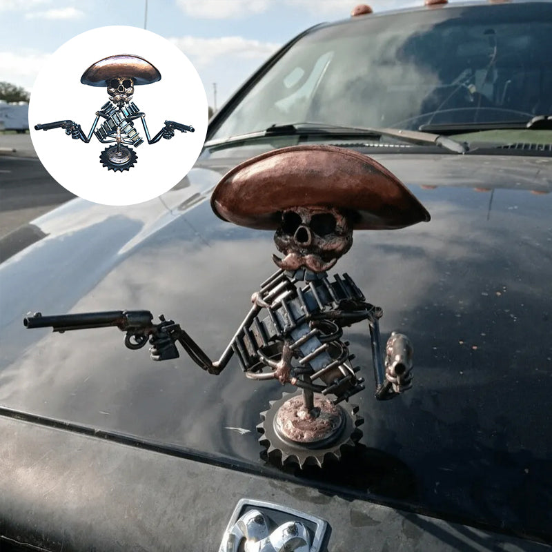 Cowboy Skull Gunslinger Hette Ornament