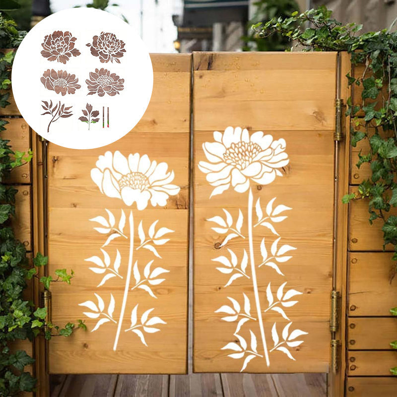Hagegjerde store blomstersjablonger