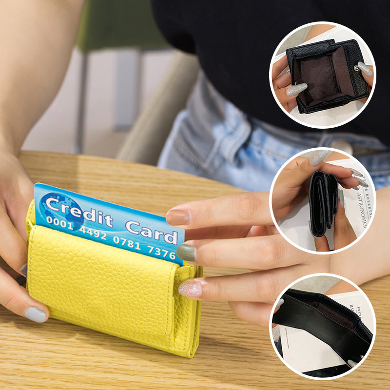 Ny RFID sammenleggbar lommebok i mykt skinn