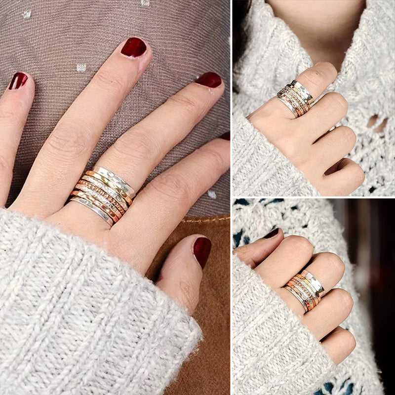 Bohemian Meditation Wide Band Spinner Ring
