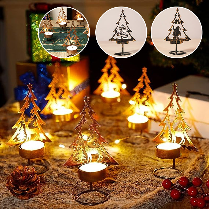 Juletreformet lysestake i jern