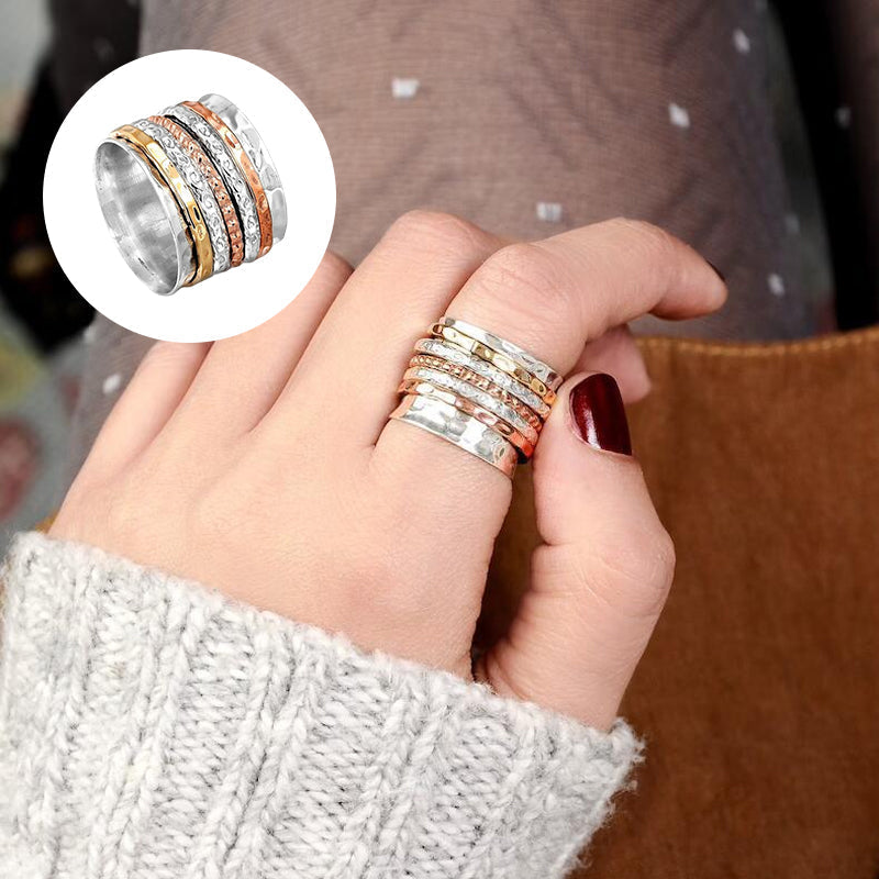 Bohemian Meditation Wide Band Spinner Ring
