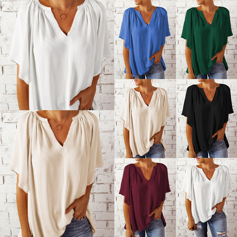 Løs Sommer-Topp i Chiffon for Kvinner